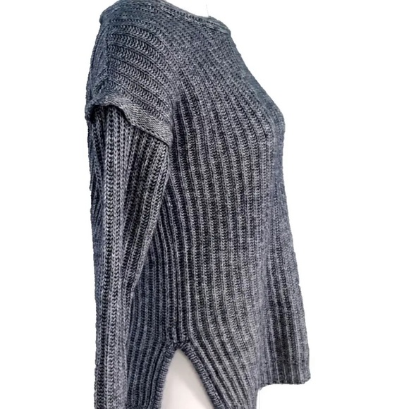 New ASOS Cut Out Back Detail Cable Knit Sweater Heathered Blue Size 0 - Picture 3 of 10
